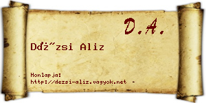 Dézsi Aliz névjegykártya