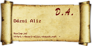 Dézsi Aliz névjegykártya